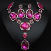 Elegant Crystal Gemstone Necklace And Earrings Set Sparkling Jewelry Set For Formal Occasions Featuring Vintage Designs