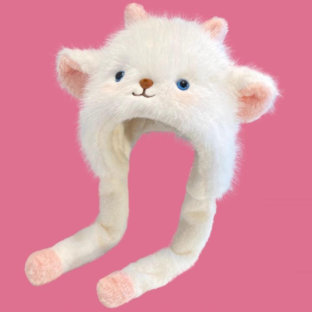 Sheep Winter Plush Hat Anti-cold Fluffy Ear Protection Cap Skiing Lamb Ears Warmer Hat  Travel