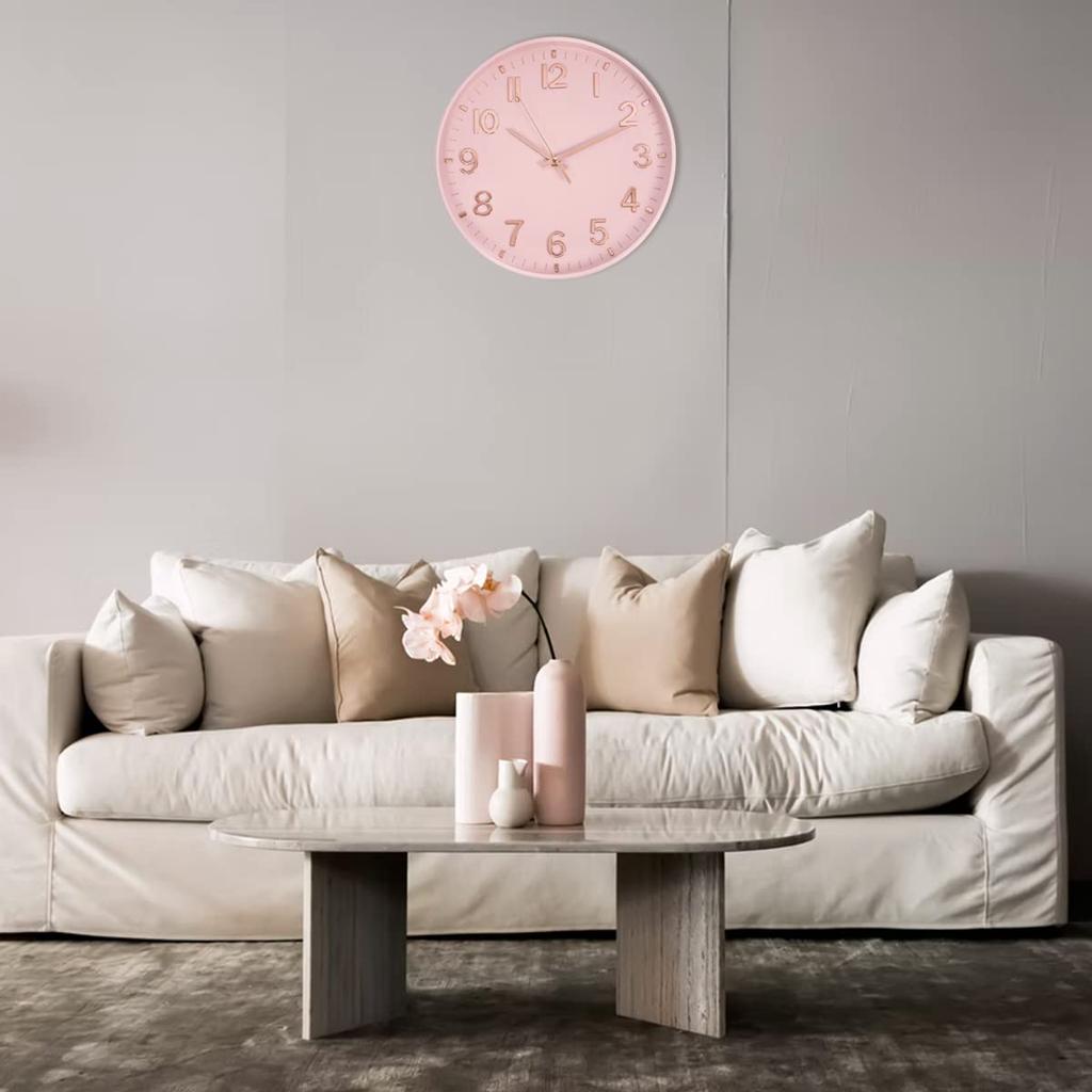 HZDHCLH Nástěnné hodiny, Nástěnné hodiny, Stylové, Tiché, Skandinávské (Růžový)…
