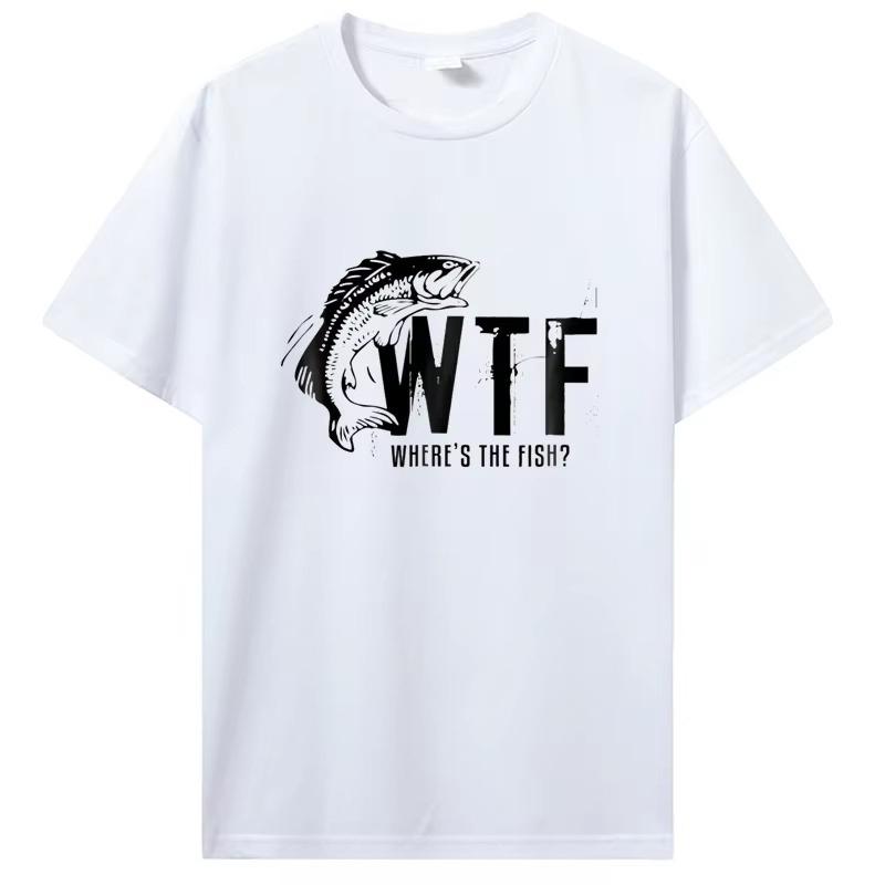 Best Selling WTF Wheres The Fish Funny Fishing TShirt Unisexs Clothing Versized Unisex Streetwear Tshirt Casual Cotton Tops Tees S