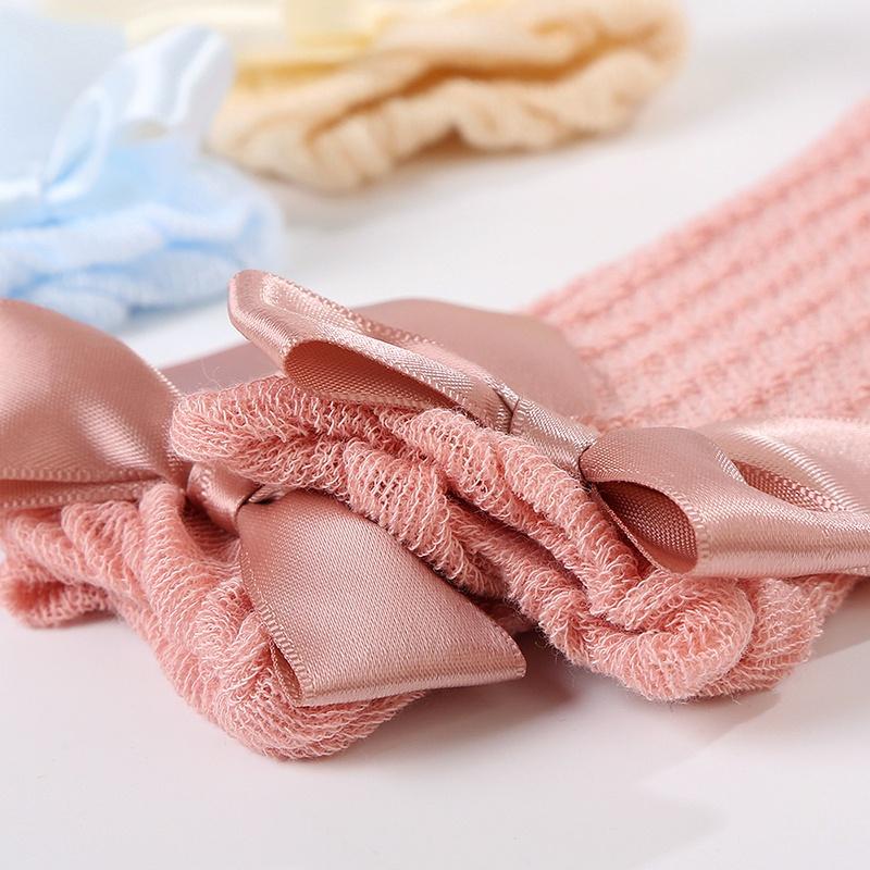 Baby Socks Solid Color Cute Bowknot Long Socks Toddler Socks