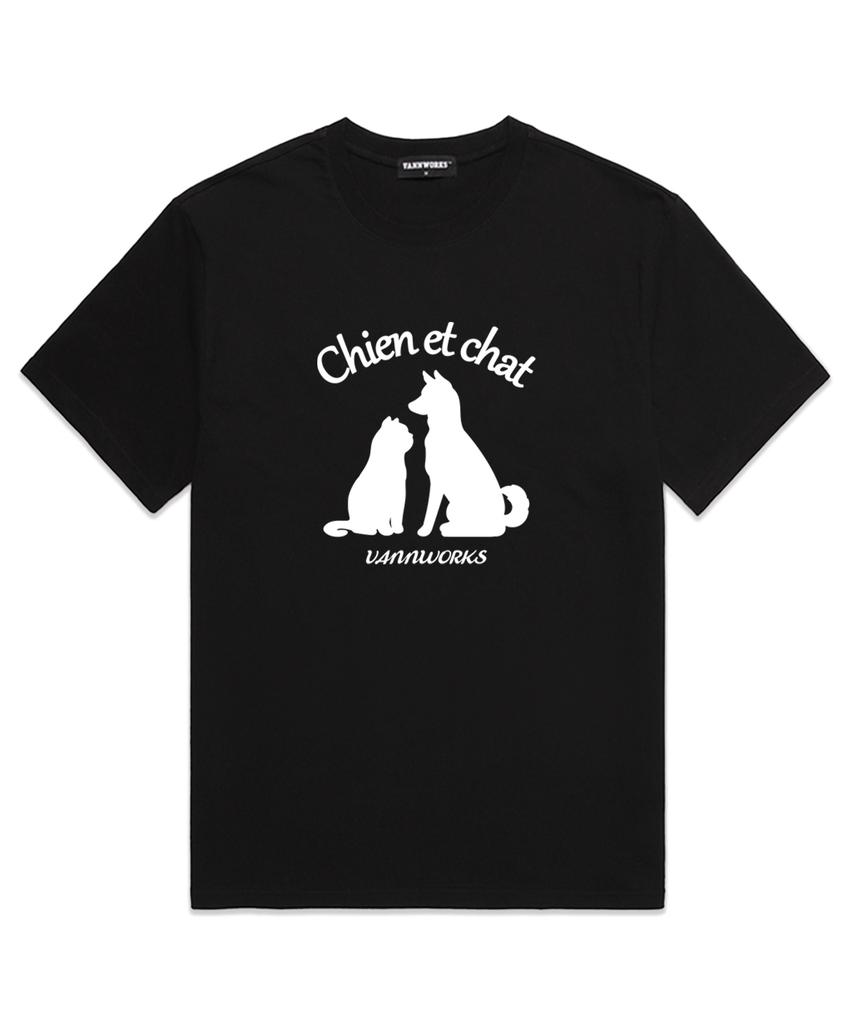 VANNWORKS Chien Et Chat Oversized Short Sleeve T-Shirt (Vs0056) Black