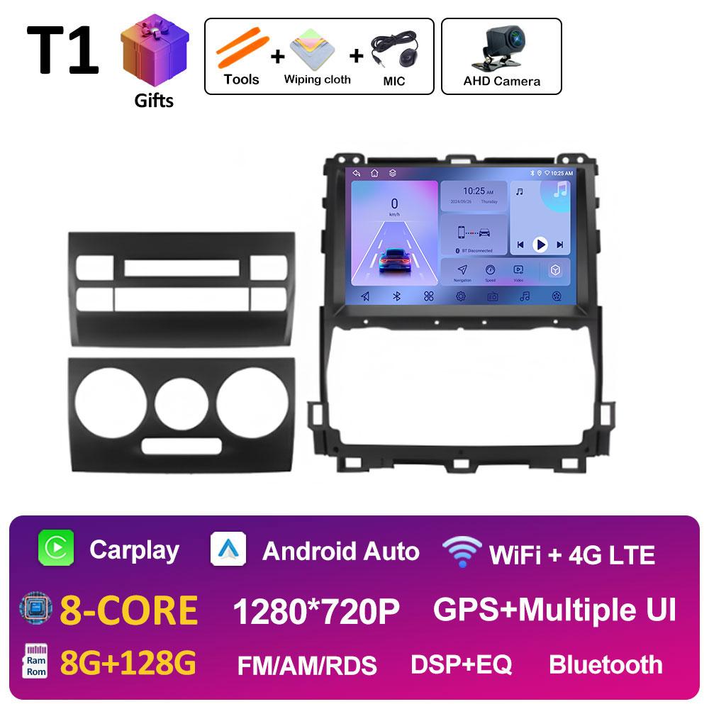 DSP Stereo For Toyota Land Cruiser Prado 120 3 III 2002 2003 2004 2005 - 2009 Android 14 Wireless Carplay GPS Navi 4G Head Unit
