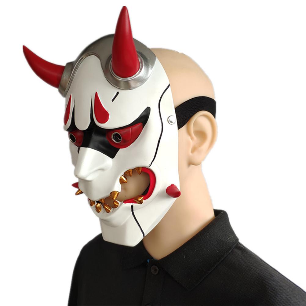 Game Genji Devil Cosplay Mask Unisex Halloween Full Face Headgear Masks Christmas Gift