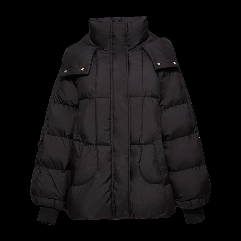 TATU Women's Double-Layer Hooded Short Puffer Down Jacket