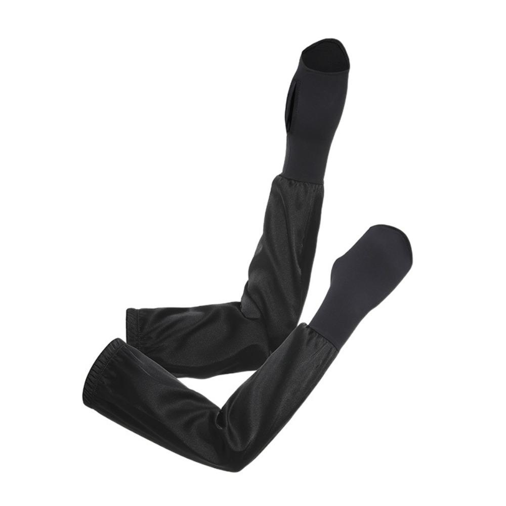 

1 Pair Breathable Anti UV Arm Sleeves Thin Ice Silk Gloves for Sunmmer Outdoor Cycling Driving чорний