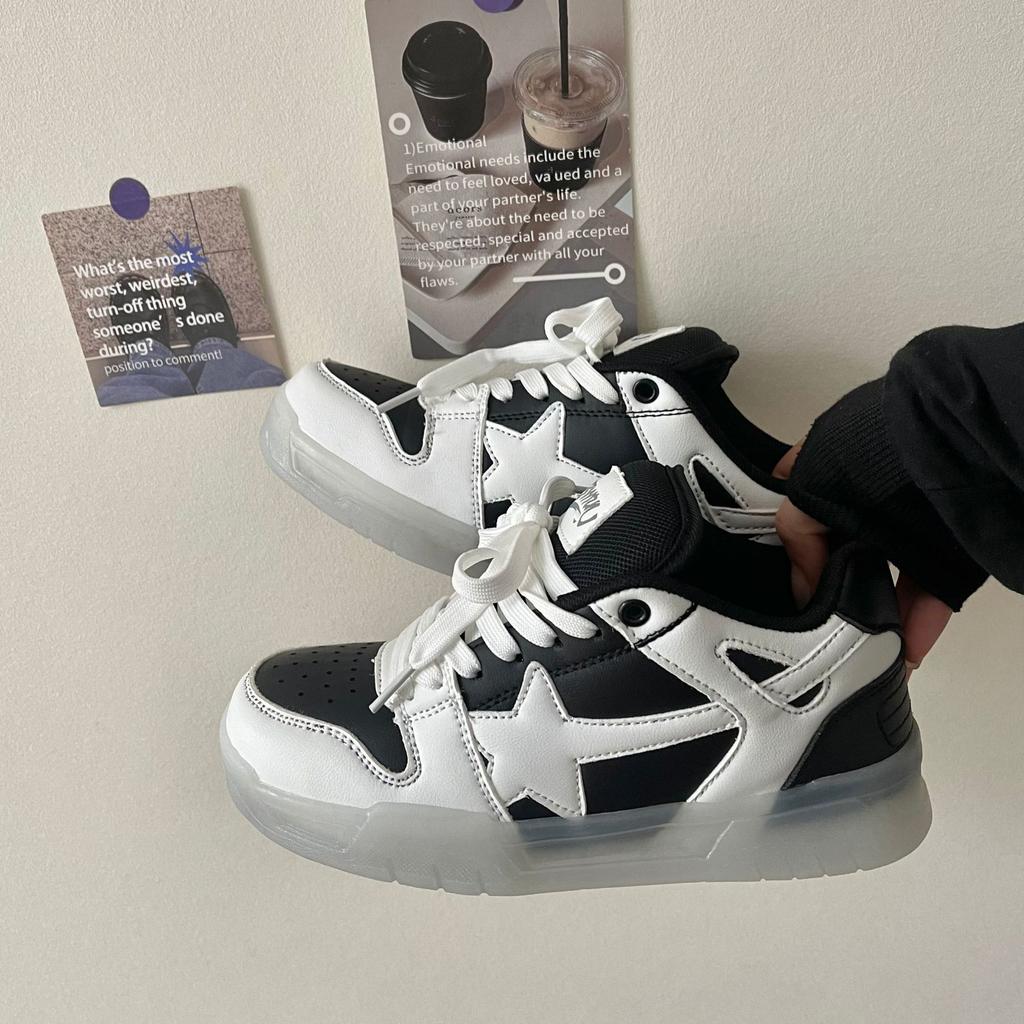 Dailu new ins Hong Kong flavor transparent sports style platform student board shoes