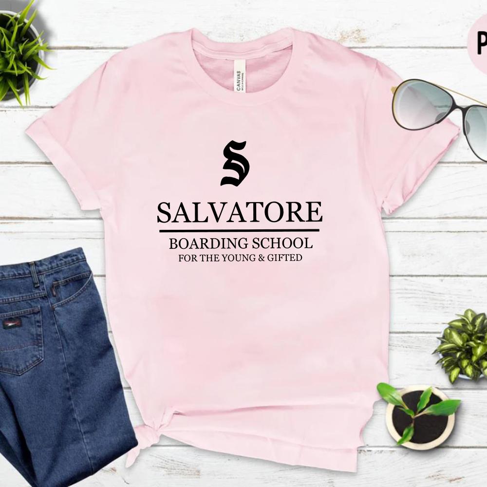 Salvatore Boarding School Tshirt TV Show TVD Vampire Diaries Tees Damon Stefan Salvatore Shirt Mystic Falls Vampire Fans Gift