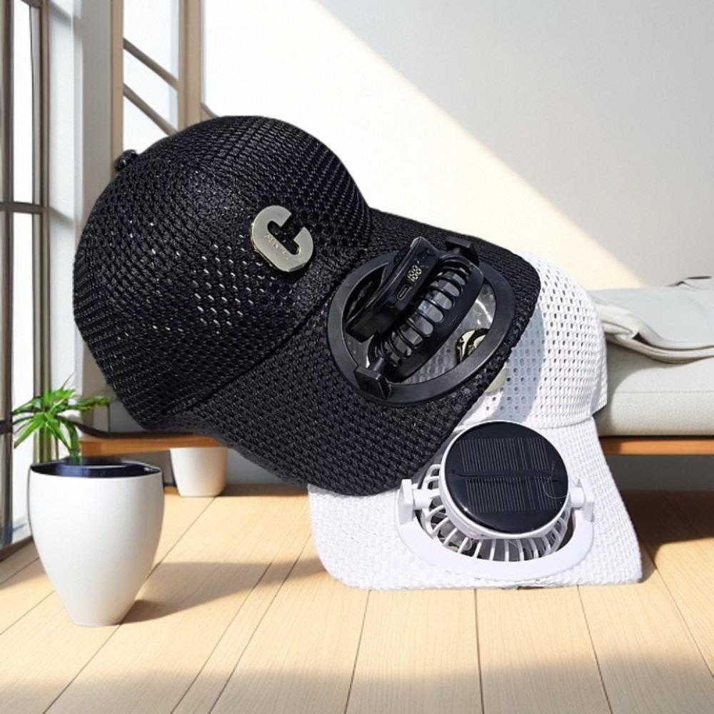 USB Charging Solar Fan Hat Quick Dry Full Mesh Hats Fashion Baseball Cap  Outdoor