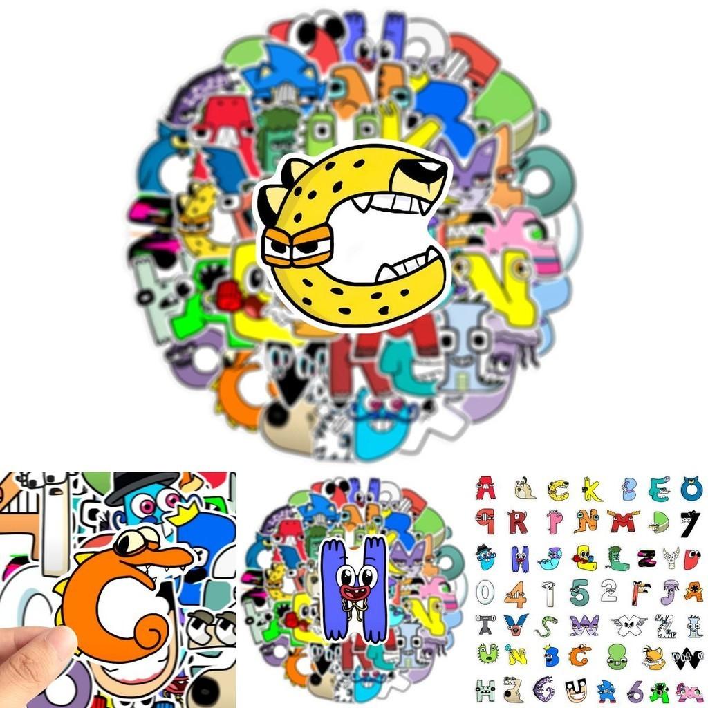 50 Stück Alphabet Lore Wasserdichte Wiederverwendbare PVC Klebe-Dekorationsaufkleber