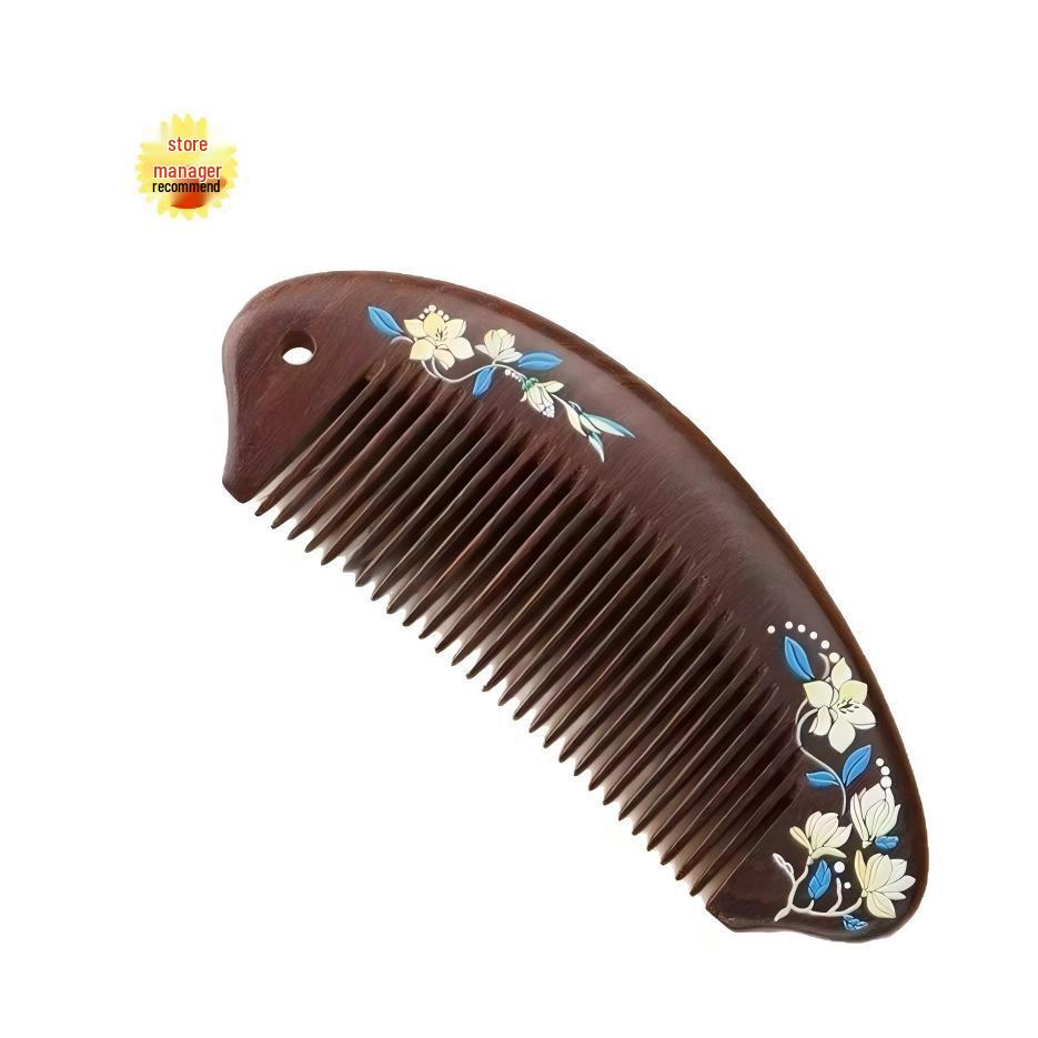 Sandalwood Massage Comb - Portable Wooden Scalp & Meridians Care, Engraved LOGO, Ideal Health Companion Gift