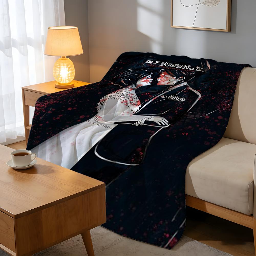 Throw High-Density Short Plush Blanket For Sofa Nap Air-Conditioned Room Soft Skin-Friendly My Chemical Romance Band