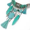 Bohemian Vintage Turquoise Tassels Choker Statement Necklace Women Tribal