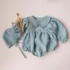 Body bébé fille avec bonnet, adorable barboteuse en coton et lin pour nouveau-né, vêtements de printemps pour nourrissons