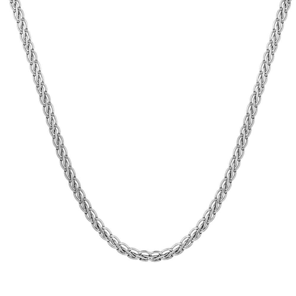 4MM Men Stainless Steel Long Foxtail Weaving Chain Necklace Silver Gold Plated Woman's Choker Jewelry Necklace for Women