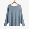 Autumn Batwing Long Sleeve Knitted Sweater Casual Slash Neck Solid Warm Pullover Fashion 18 Colors Loose Jumpers Tops