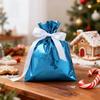10 Pcs Christmas Drawstring Gift Bags Holiday Foil Gift Bags Reusable Xmas Gift Wrapping Bags for Gifts Presents Xmas Party Favors