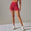 Seamless Knitted Solid Color Compression Shorts, High Waist And Hip Compression Yoga Pants, Sports Running And Fitness Three Quarter Pants