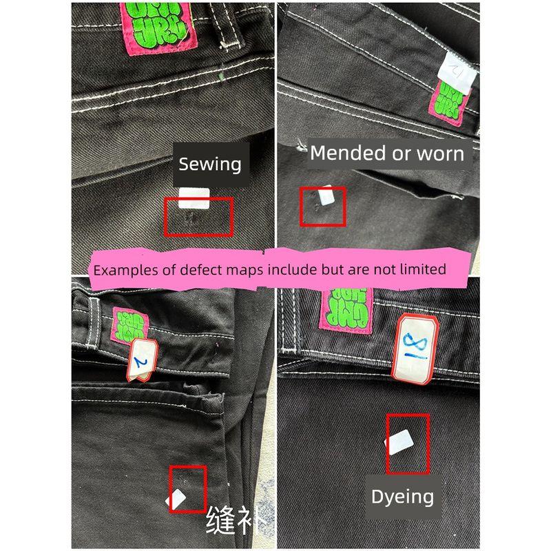 Original Single EMP * YRE Tori Thickened Lengthened High Waist Double Knee Carpenter Pants Embroidery Stitching Loose Straight Jeans