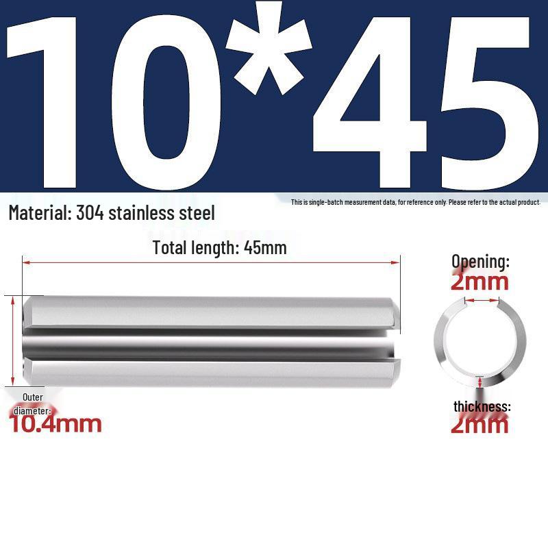 304 Stainless Steel Slotted Spring Pin, Cylindrical Shaft Pin, Locating and Hollow Pin (M5-M12)