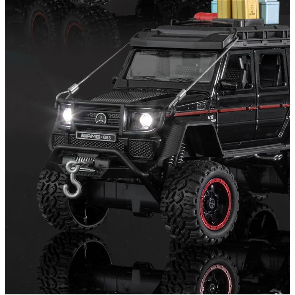 Travel Version 1/24 Benz G63 6*6 Tyre Alloy Pickup Car Model Diecasts Metal Off-Road Vehicles Car Model Sound Light Kids Toy Gift