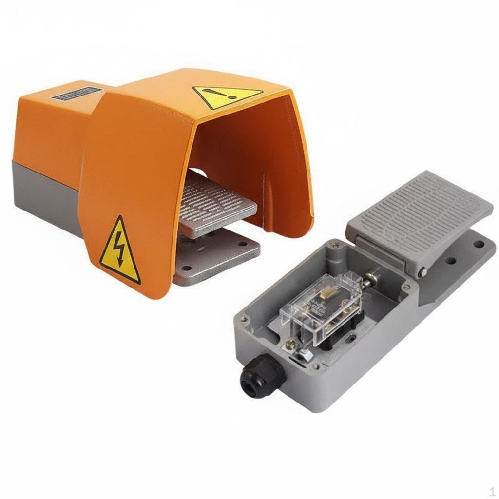 Foot Switch NonSlip Design Pedal Shiny Alloy Contacts Industrial Power for