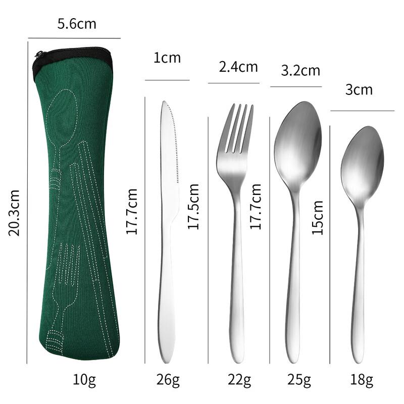 Abay Portable Stainless Steel 5-Piece Cutlery Set