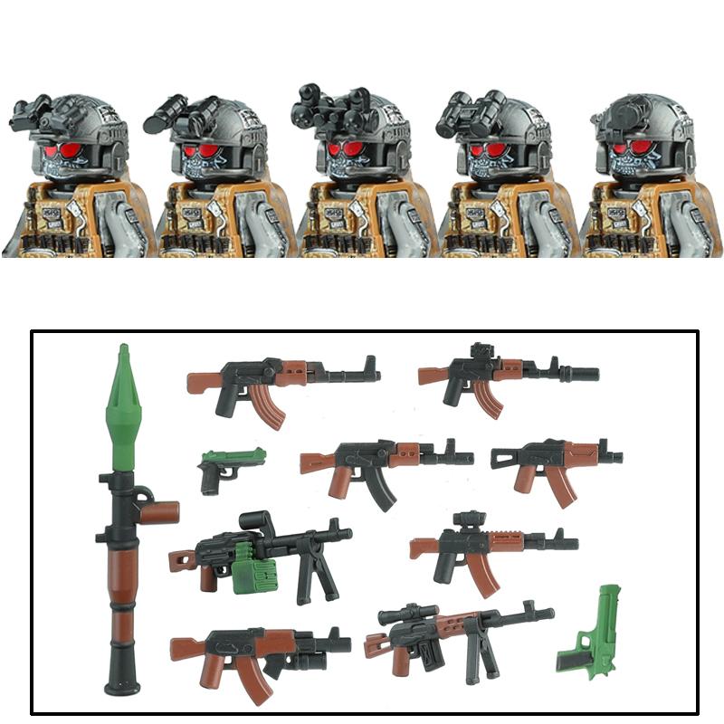 City Army Figures Building Blocks Russia Army Soldiers Weapons Special Combat Uniform Shield Combat Vests Shields Brick Toys