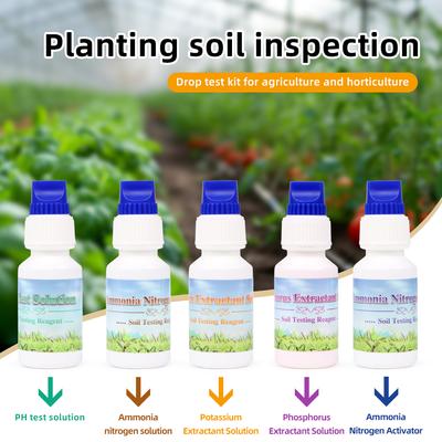 Kit de Solution de Test de Sol 4 en 1 PH Potassium Phosphore Azote Mesure Kit Liquide de Test de Sol pour Agriculture Jardinage Test
