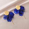 Pinkdudu Resin Petals Long Tassel Drop Earrings Pearl Luster Flower Stud Earrings PD2383