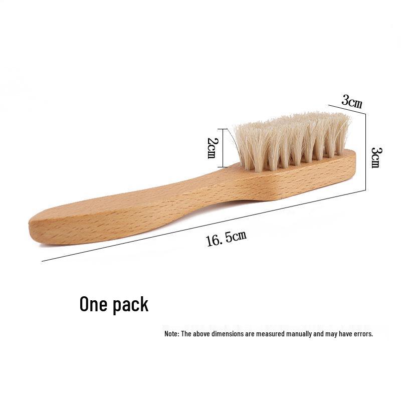 Beech Wood Horsehair Shoe Brush for Leather and Suede - Available in Large and Small Sizes