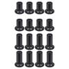 Black Door Hinge Nut Replacement Hardware, 8 Piece Threaded Insert Kit with Flanged Base for Maintenance Repair