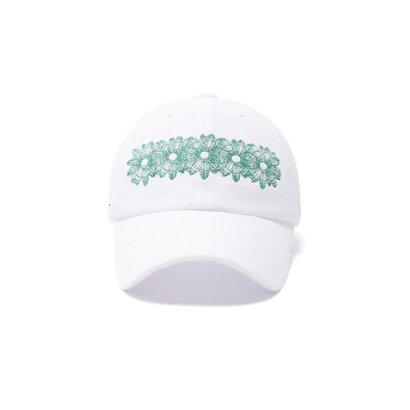 ILLEDIT FLOWER ARTWORK TERRY BALLCAP WHITE
