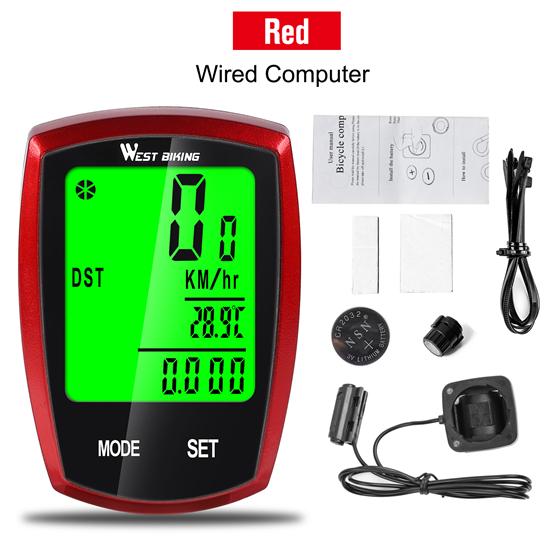 WESTBIKING Bike Computer Screen-touchable Stopwatch Digital Odometer Cycling Computer Wired/Wireless Exercise Bicycle Computer