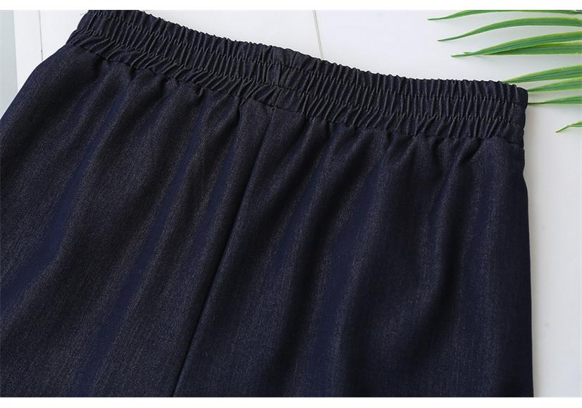 Plus Size Women's High Waist Lace Tencel Denim Capris Shorts - Slimming Wide Leg 