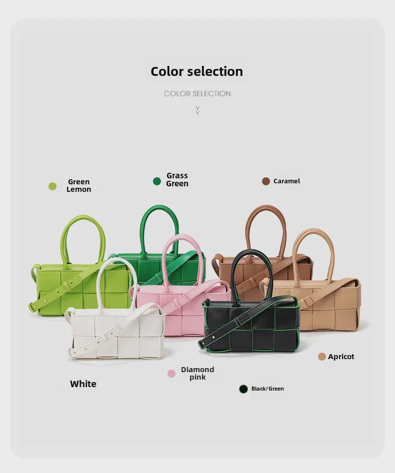 Korean Genuine Leather Woven Handbag - Stylish, High-End Crossbody & Tote for Women