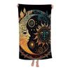 S-Sun Celestial Moon Bohemian Big Microfiber Beach Towels Quick Dry Towel Sand Beach Towels Pool Towel for Travel Swim Pool Yoga