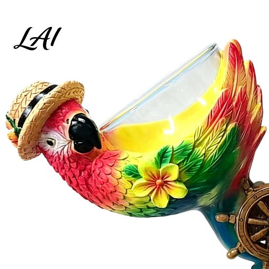Immersive Beach Themed Bar Decor 3D Tropical Ocean Theme Glass Cup Resin Art Parrot And Unique Birthday Gifts for Collectors Turtle Design,