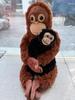 Cartoon Punch Monkey Plush Doll Brown Chimpanze Mom And Black Monkey Baby Together Animal Stuffed Doll Home Decor Gift For Kids