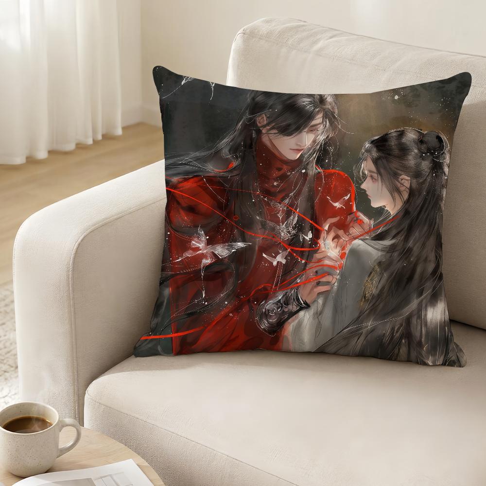 Heaven Officials Blessing Cushion Cover Antidustmite Sofa Cushion Decorative Office Cover Lounge Area Indoor Outdoor Use