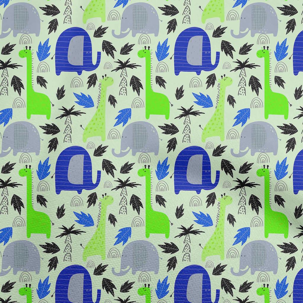 oneOone Bavlněná flex látka zelená, řemeslné projekty se zvířecí kůží, dekorační látka s potiskem od The Yard, 40 palců