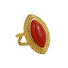 Stainless Steel Agate Oval Opening Rings Waterproof Natural Stone Texture Glossy Shine Ring Gold Color Geometric