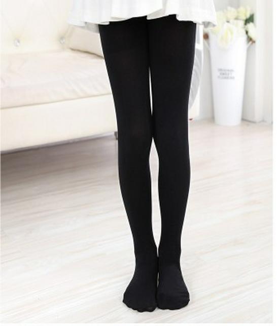 Kinder Ballett Hochelastische Tanzsocken: Frühling-Sommer Dünn, Weißer Samt 80D Leggings