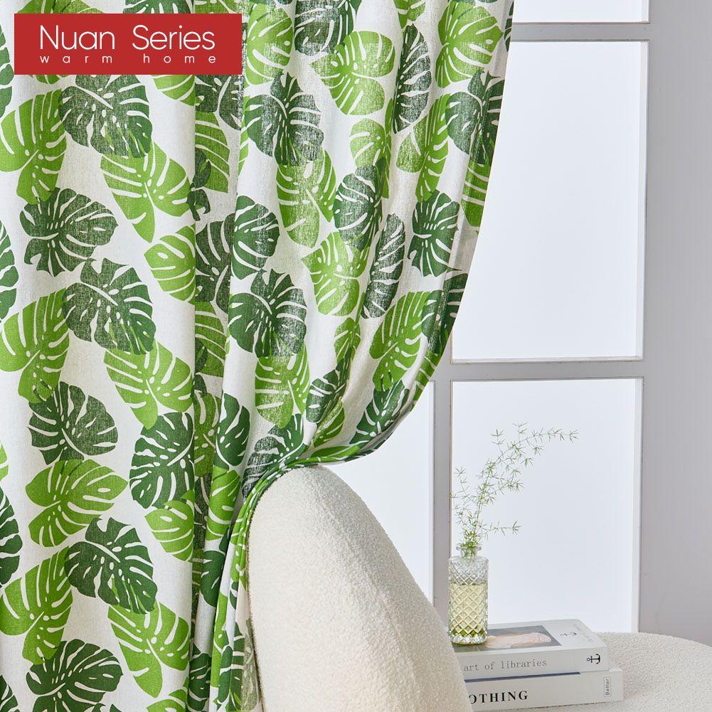 1 шт. Модна та універсальна скандинавська сільська місцевість із зеленим принтом затемнена штора для маленьких вікон, спальні, вітальні, балкона, дому, серії Dceor Nuan