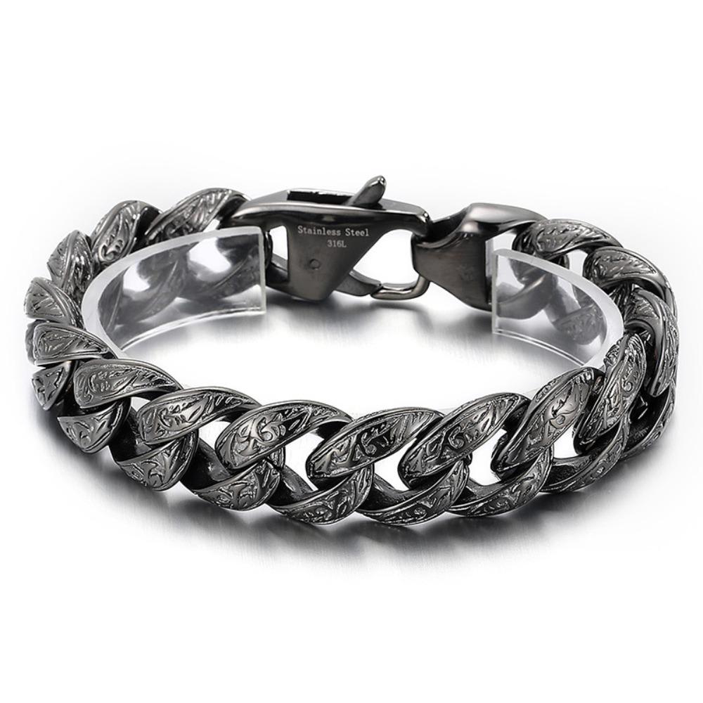 European and American Personalized Men's Jewelry, Titanium Steel Multi-ring Interlocking Pattern Bracelet, Men's Stainless Steel Bracelet