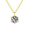 Moissanite Classic Four-Prong Necklace: Simple S925 Sterling Silver Pendant for Women, Japanese & Korean Inspired Light Luxury Style.