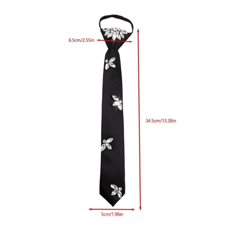 Třpytivá kamínky zdobená kravata Snadno uvázat Design Lehký polyester pro svatby večírky
