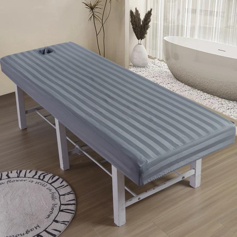 Solid Color Massage Beauty Bedsheet Salon Sheets Spa Bed Covers Hospital with Hole Lightweight Spa Treatment Couch Tablecloth