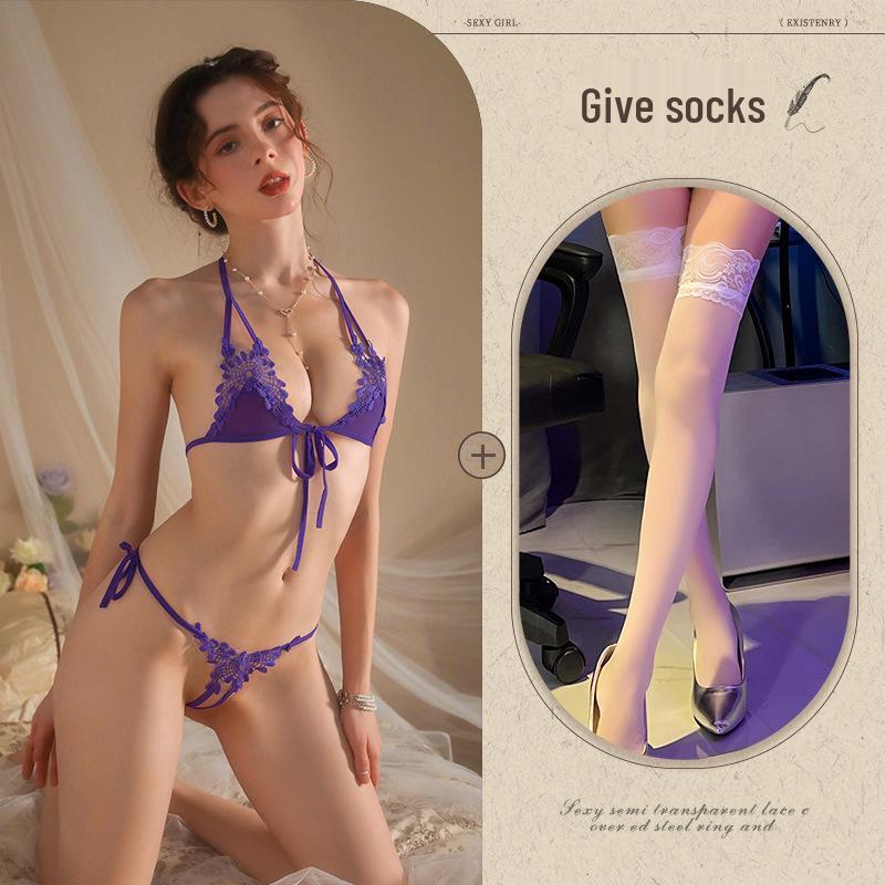 Sexy Übergrößen-Dessous-Set mit offenem Schritt zum Ausziehen ohne Ausziehen und mit Night Listen Duft.