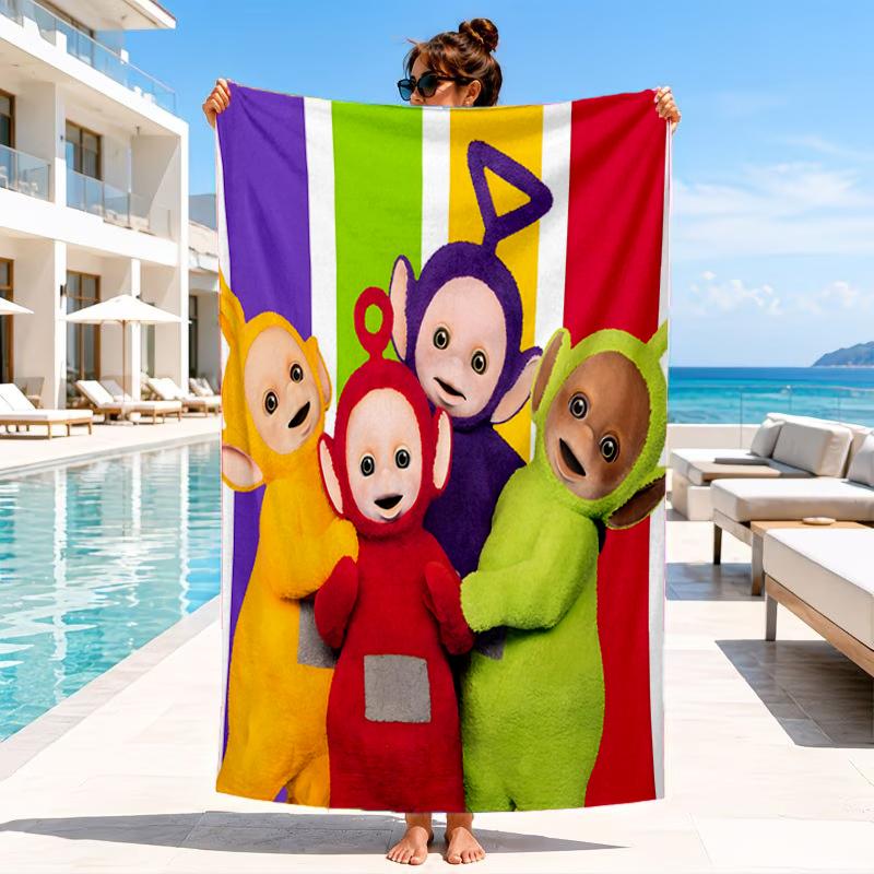 Tele-tubbies Celebration Beach Towel, Microfiber Beach Towel, Perfect For Pool, Beach, Travel, Home Decor Beach Party Fan Gifts